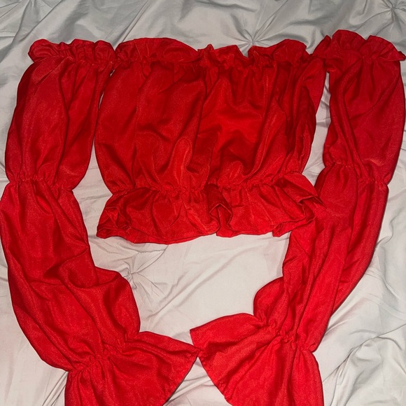 SHEIN Red Ruched Top - Picture 2 of 4